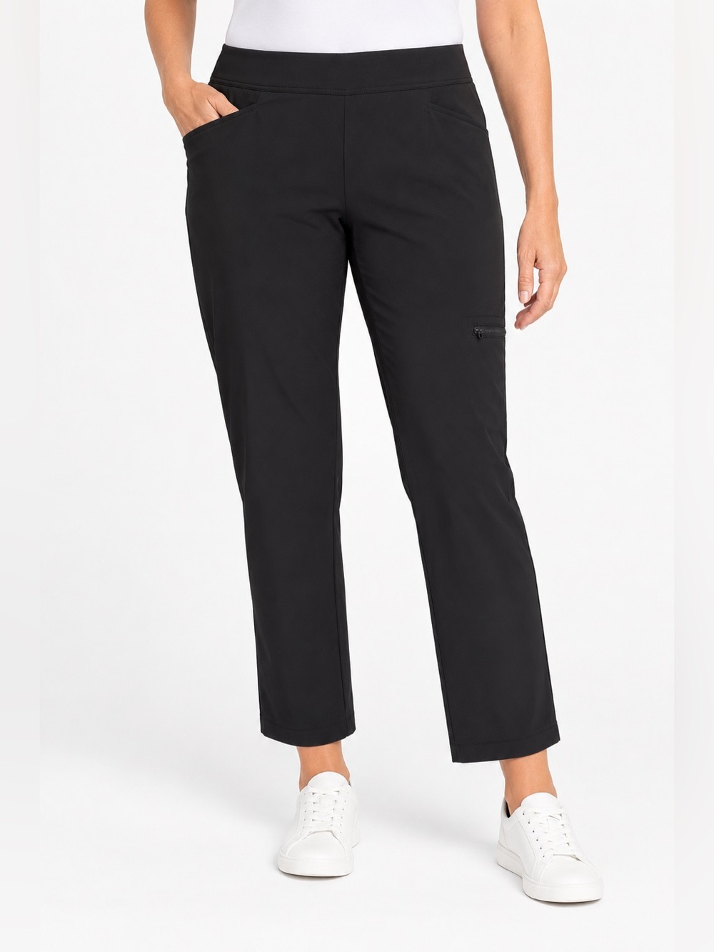 Chico’s Zenergy Black Pull On Stretch Travel Pants 14R 2.5R